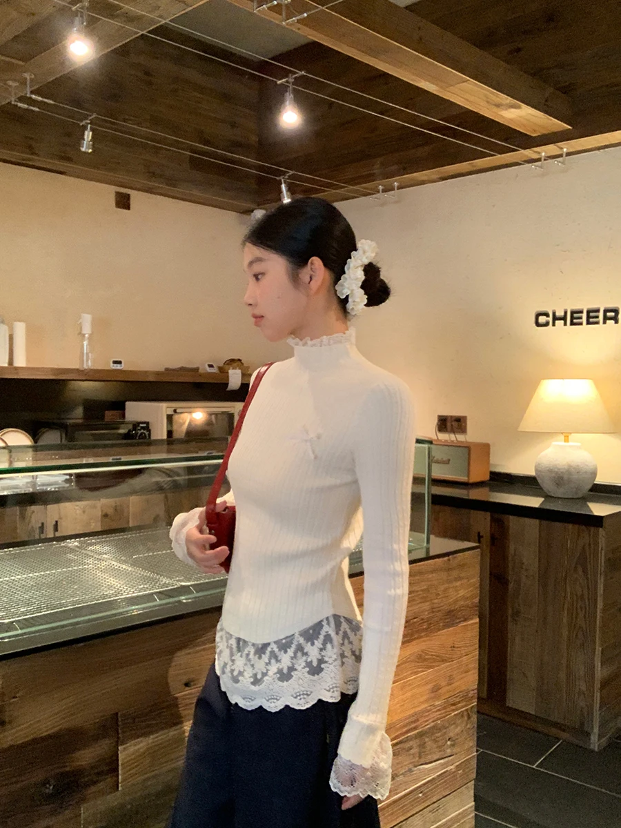 Женский трикотаж High Ne, осень 2023, новый дизайн Lazy Faion, верхний свитер, удобный крой, длинный цвет све