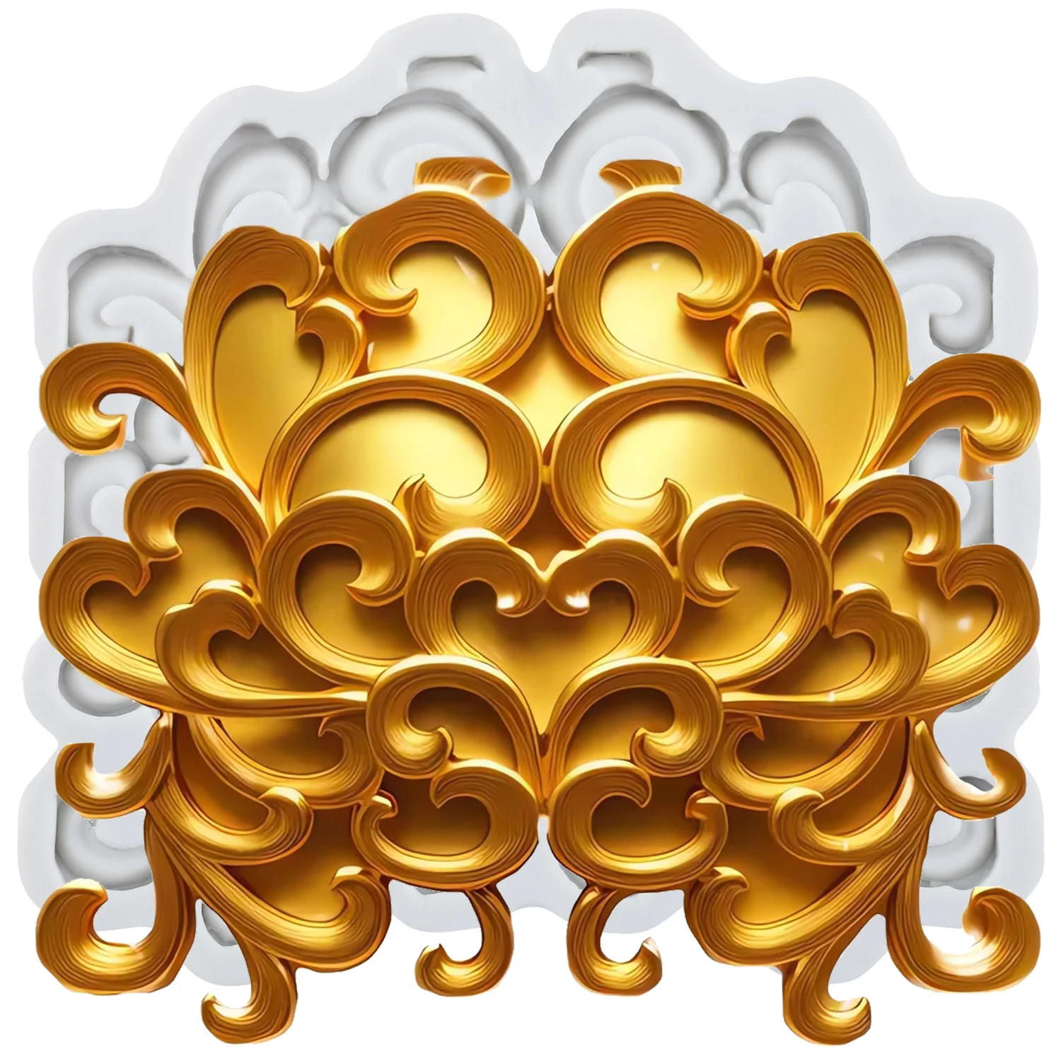 Baroque Silicone Molds Scroll Lace Border Fondant Cake Decorating Tools Cupcake Topper Candy Craft Gum Paste Polymer Clay