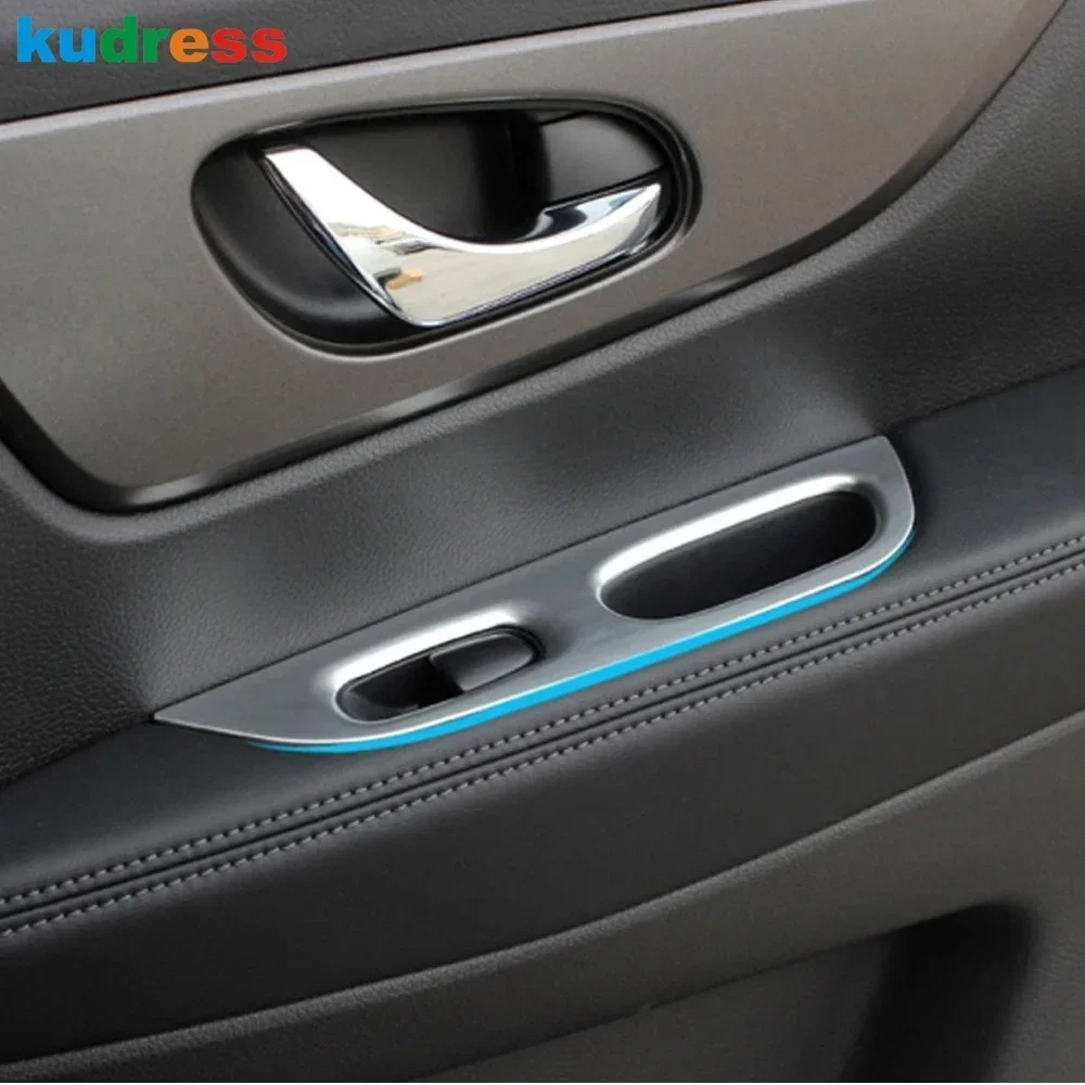 Car Inner Door Window Lift Switch Button Panel Cover Trim For Nissan X-Trail Rogue T32 2014-2018 2019 Matte Interior Accessories