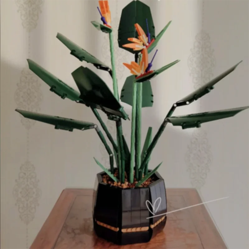 

1378PCS Paradise Bird Potted Plant Building Blocks Botanical Collection Flower Set, STEM DIY Bricks Toy for Birthday Gifts