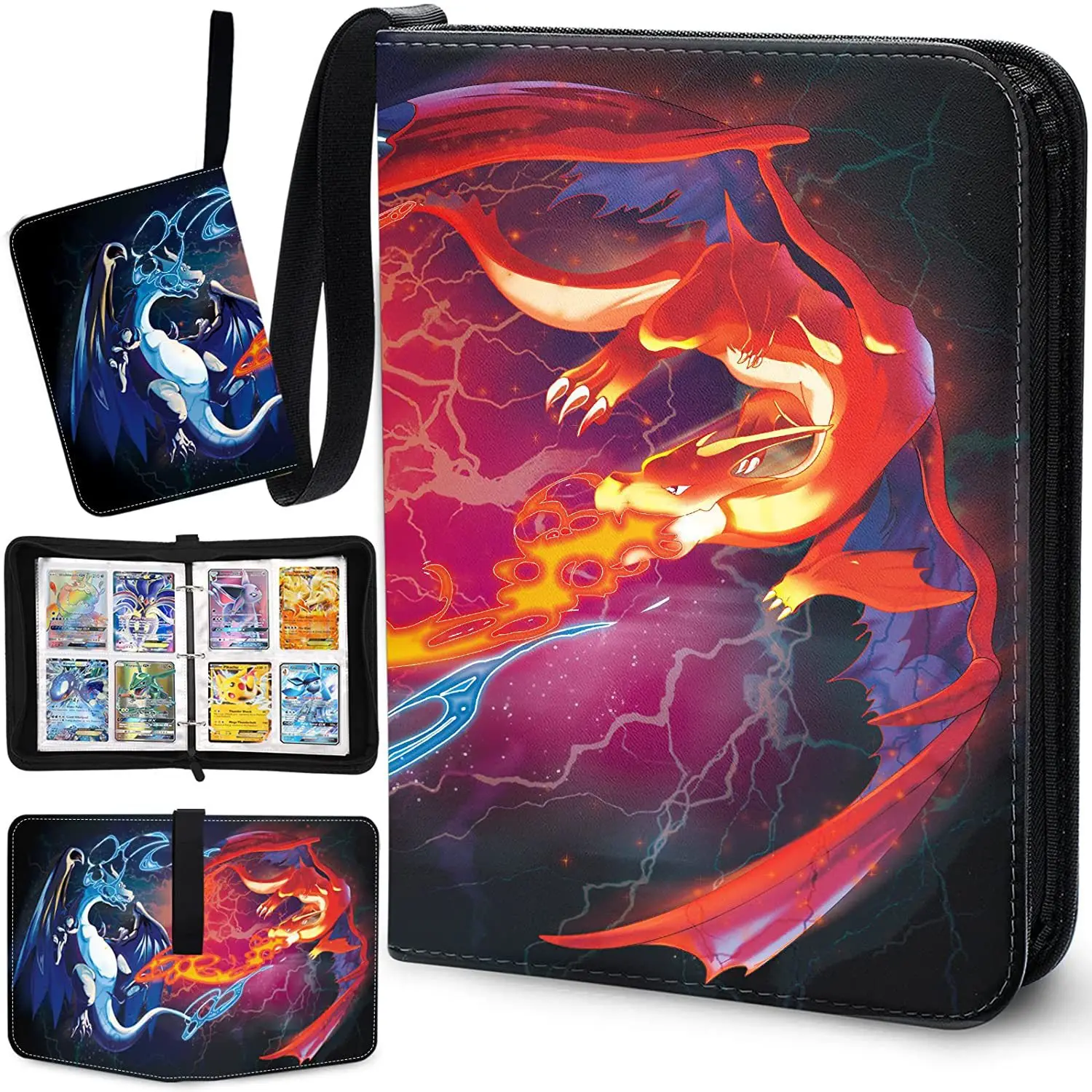 

НОВЫЙ альбом для коллекции карт Pokemon, 400 шт., переплет, мультяшный фотоальбом на молнии для любителей аниме, книга для хранения из искусственной кожи для карточных игр