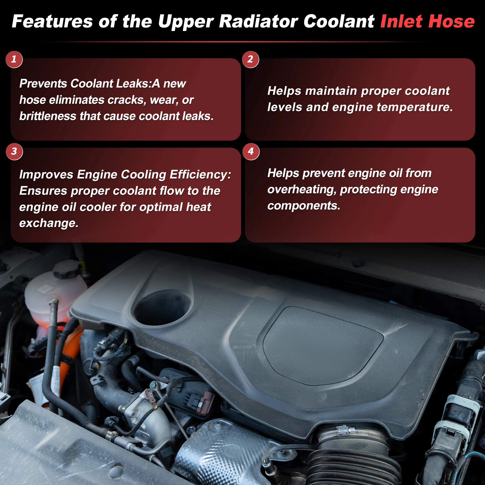 

UXCELL No.5058172AH Upper Radiator Coolant Inlet Hose for Jeep Compass 2.0L 2.4L 07-17