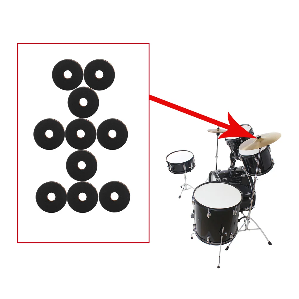 

10 Pcs Felt Pad Drum Set Suitable Useful Felt Cymbal Pad Kits Protect Cymbal Improve Sound Quality Performance Gift