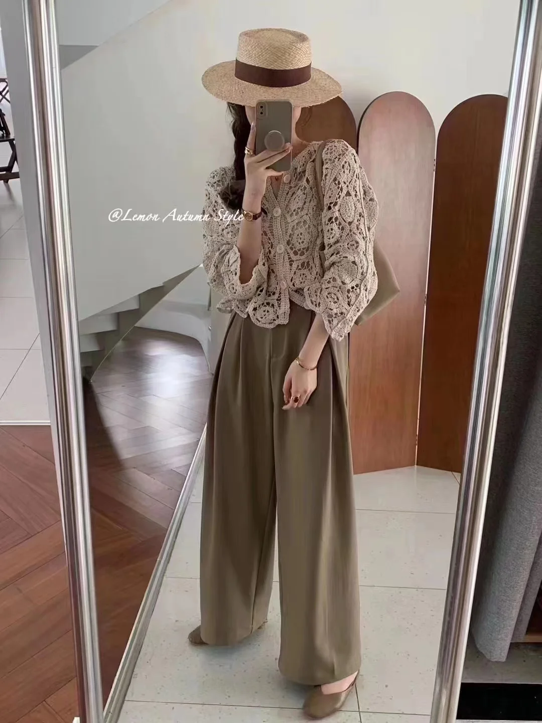 レトロフックフラワー中空アウトトップスファッション長袖刺繍カーディガンシャツ甘い女性ブラウス