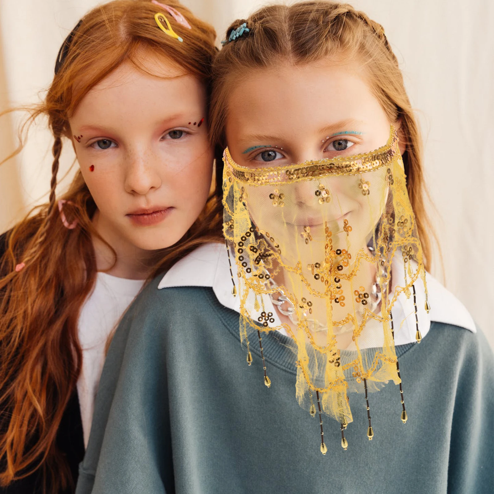 

Face Veil For Women Chinese Style Dance Veil Mask Belly Dancing Accessory Performance Party Cosplay Prop Masquerade Ball