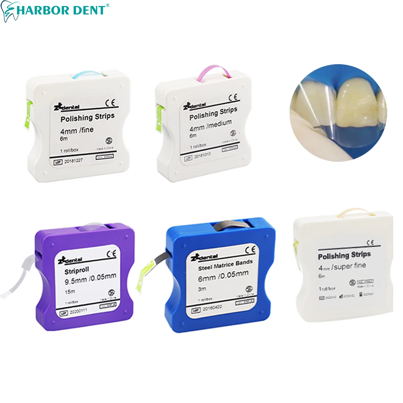 1Roll/Box Dental Polishing Strip With 5 Colors Tooth Interdental Resin Surface Grinding Whitening Sanding Dentisty Material