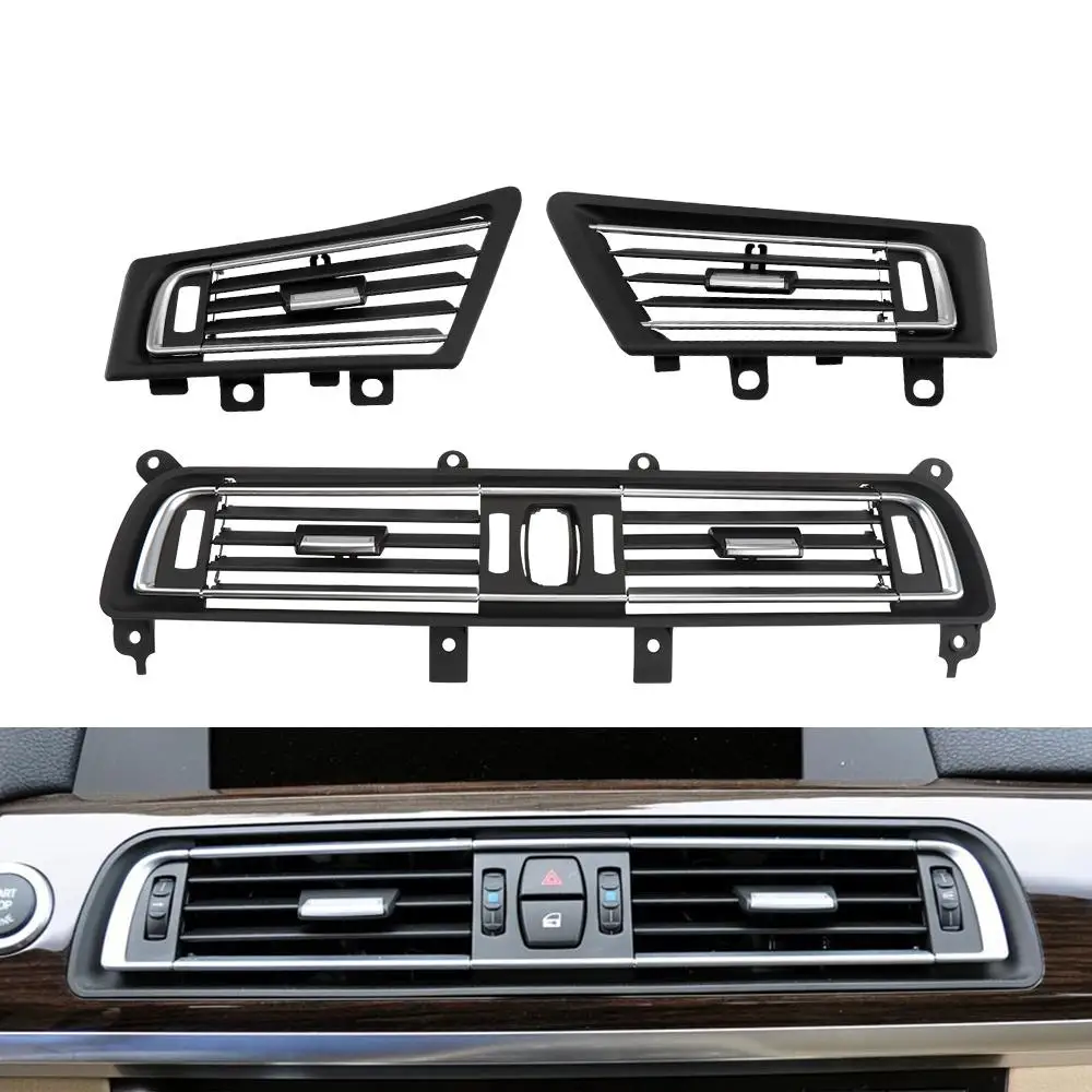 Car Central Front Rear AC Wind Air Conditioning Vent Grille Outlet Cover Panel Chrome Plate Low-end Replace For F01 F02 7Series