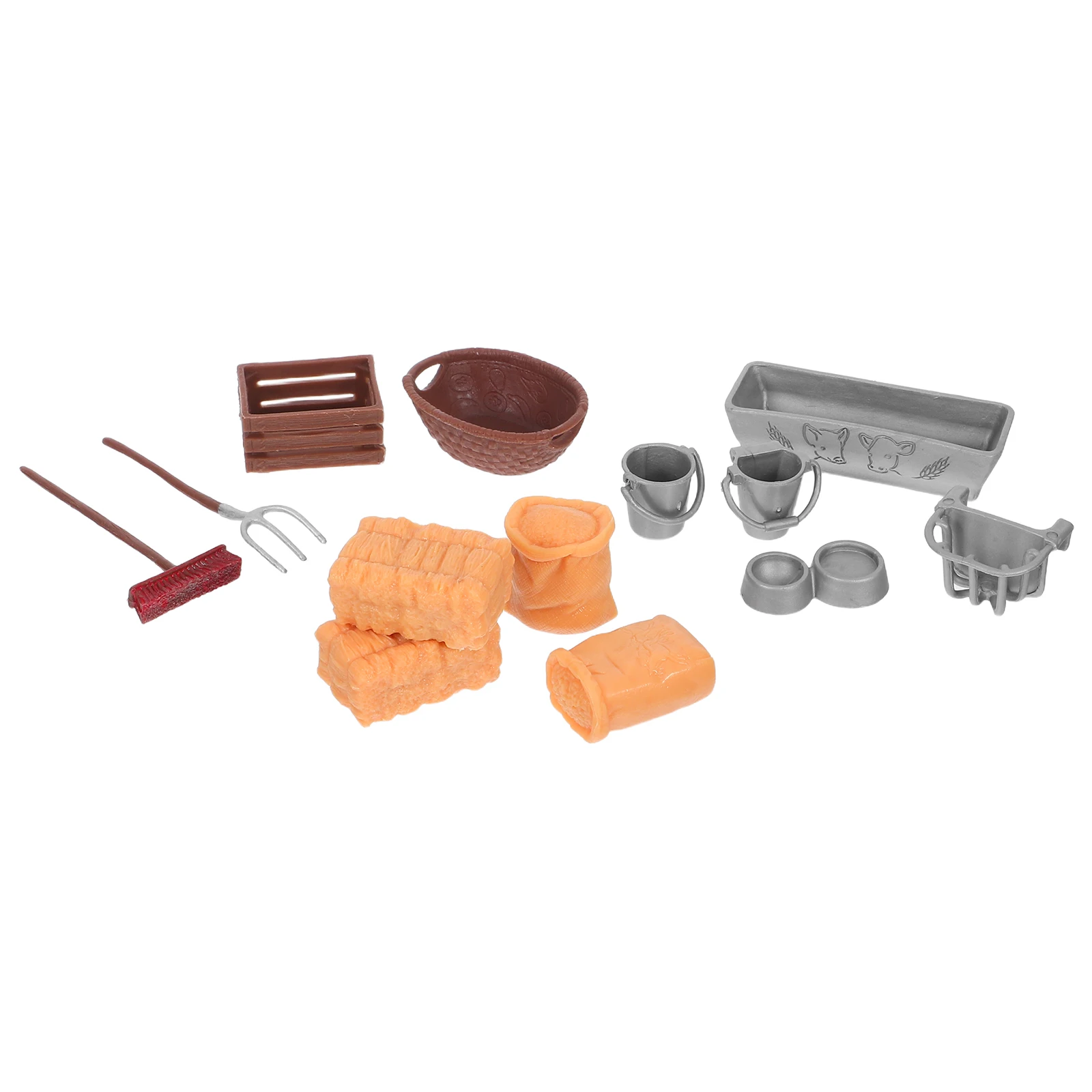 

Farm Toy Set Mini Toys Animal Playsets Fruit Miniature Props Barn Playthings Plastic Toddler
