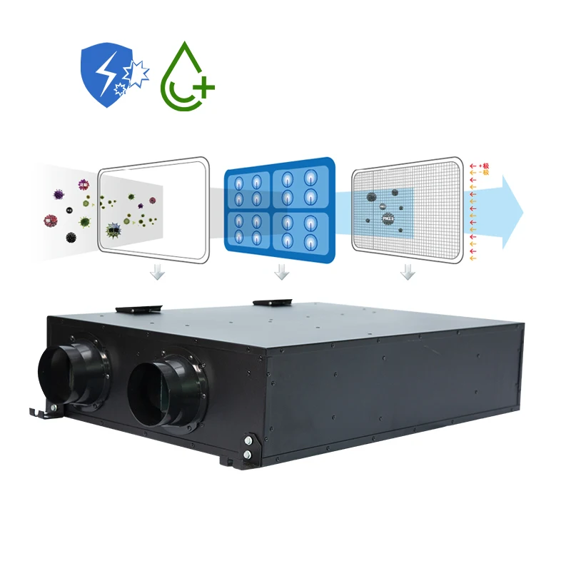 High Purification Efficiency Ceiling Mounted Erv Ventilator With Heat Recovery With 350 Volume Work With Tuya WiFi