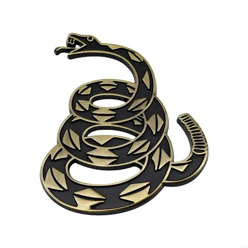 Metal Rattlesnake Car Badge 3D Raised Automotive Sticker Weatherproof Adhesive Auto Decal for Auto Truck Bike New