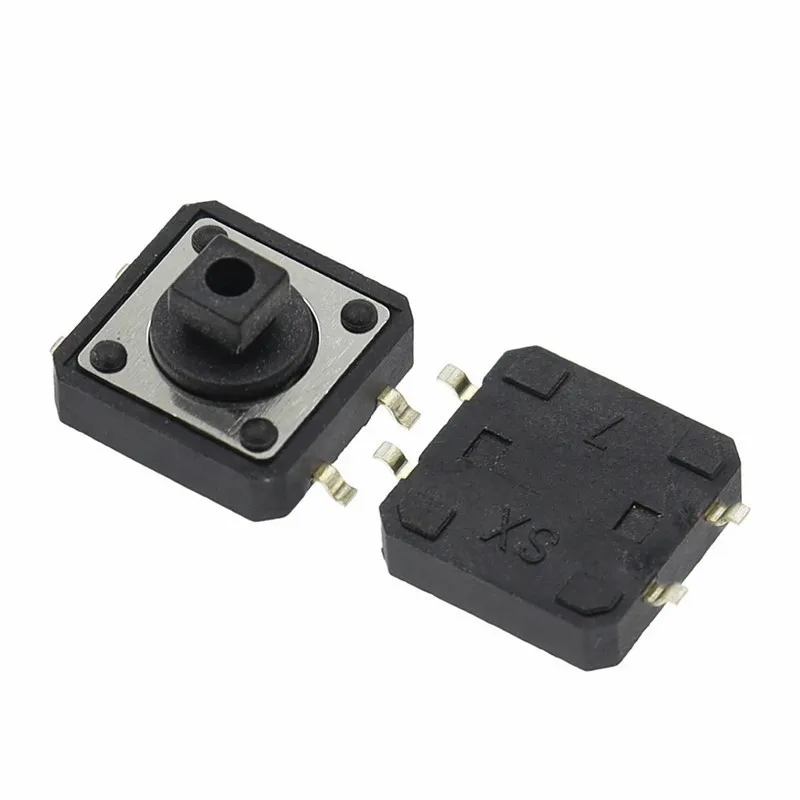 50 قطعة الأصفر/أسود الرأس اللباقة التبديل/مفتاح صغير/زر الضغط 12*12*7.3 مللي متر مربع رئيس عمودي نوع B3F-4055-L4 من خلال ثقب #5