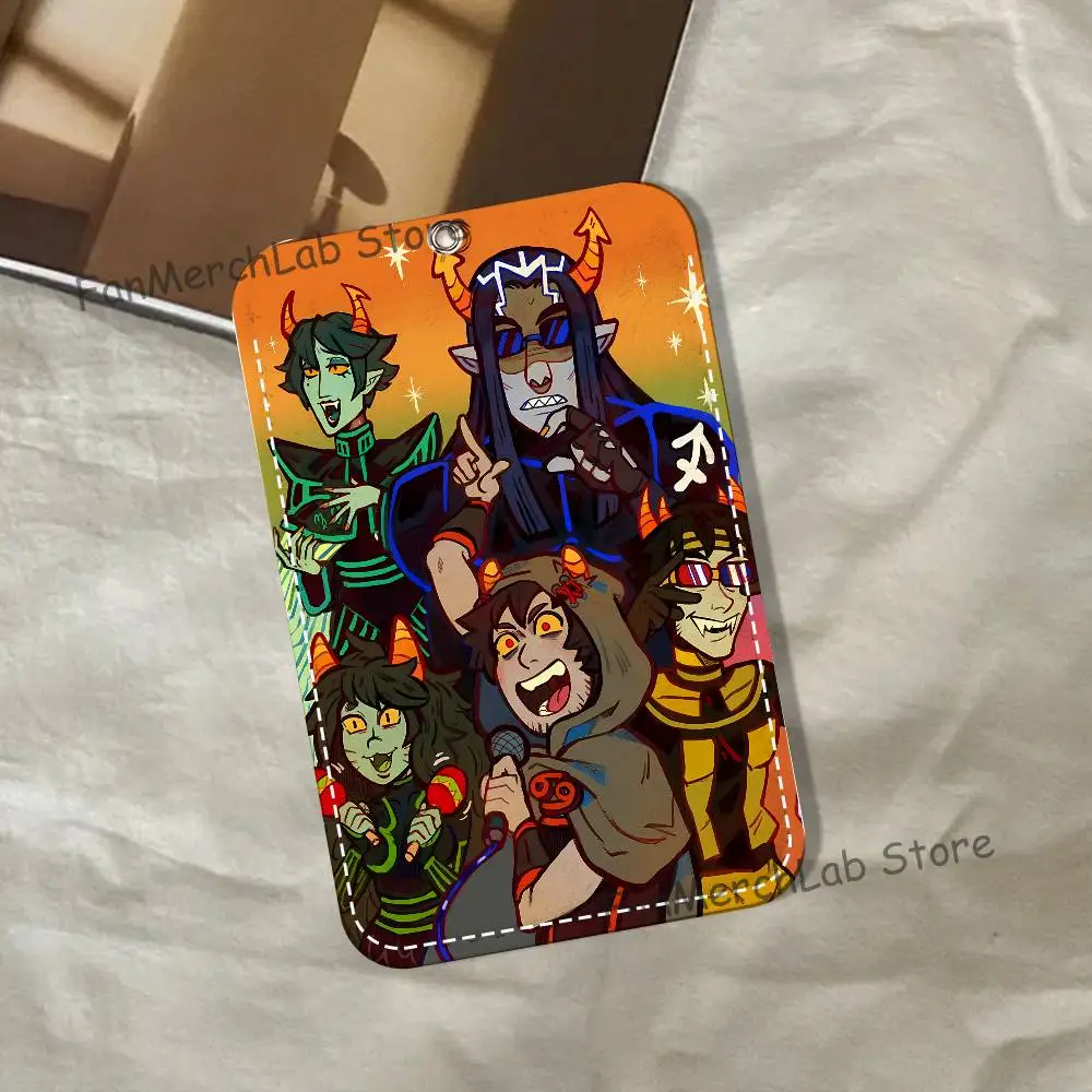 G-GamzeeS M-Makara Fanart Pattern 1Pc PU Leather Card Holder Keychain Key Ring Door Lock Access Tags ID Card Case Keychain Card