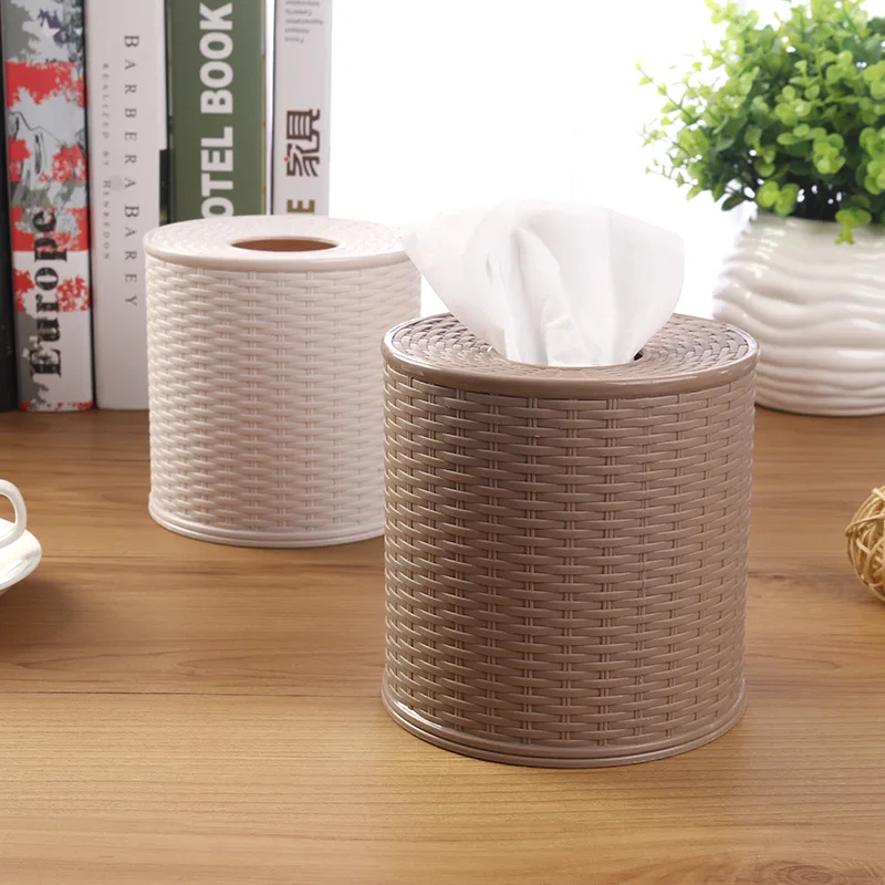 

Round Container Living Room Bedroom Gift Napkin Holder Home Toilet Paper Storage Desktop Hotel Decorative Tissue Box Dustproof