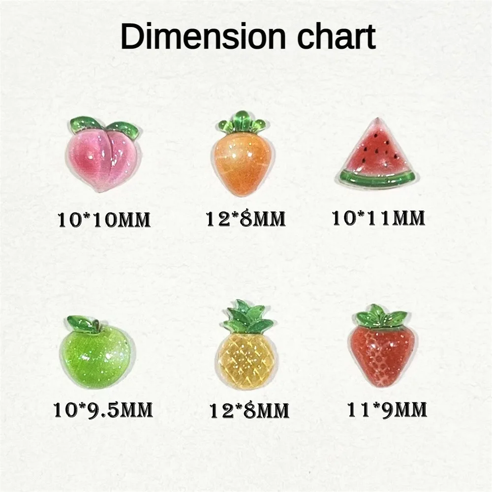 Kleine frische Maniküre Zubehör leuchtende Harz Nail Art Zubehör Maniküre Haarnadel Dekoration Harz Frucht Nail Art