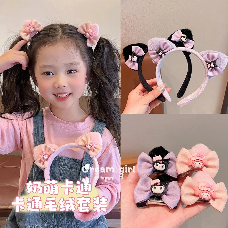 Sanrio kinderhaarbanden nieuwe schattige Sanrio haarbanden grip clip meisje zoete haarbanden kattenoren haaraccessoires