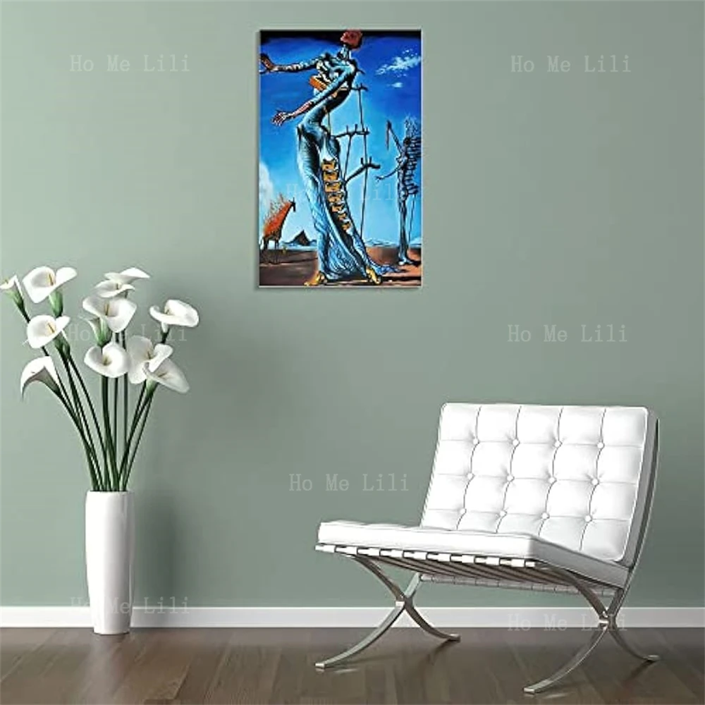 Surreal Art Poster Burning Giraffe Salvador Dali Canvas Picture Print Modern Family Bedroom Decor Posters