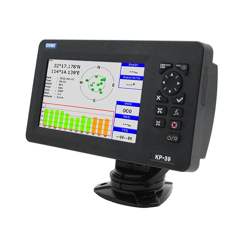 ONWA KP-39 7 Inch Marine GPS Chart Plotter Latest Release Supports K-Chart and C-Map SD Card