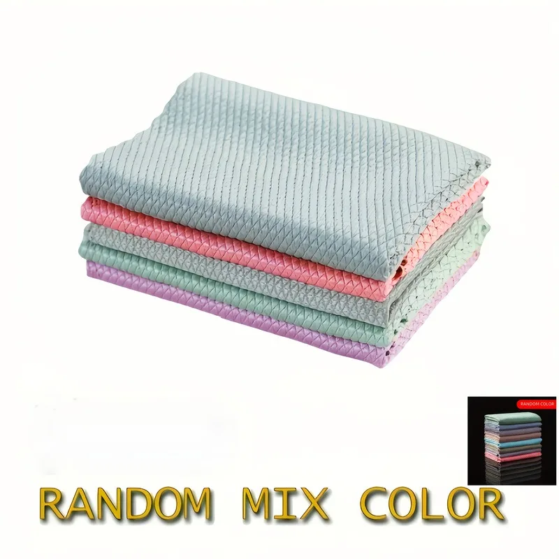 TILONDEX 7pcs Set Random Color Professional Water Stain Remover Cloths Microfiber Residue-Free Glass Cleaning Towels, Suitable