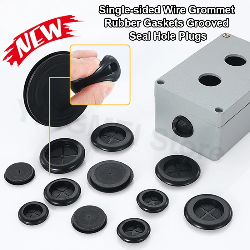 30mm Single-sided Wire Grommet Rubber Gaskets Grooved Seal hole Plugs O-ring cover for Electric box inlet outlet cable protector