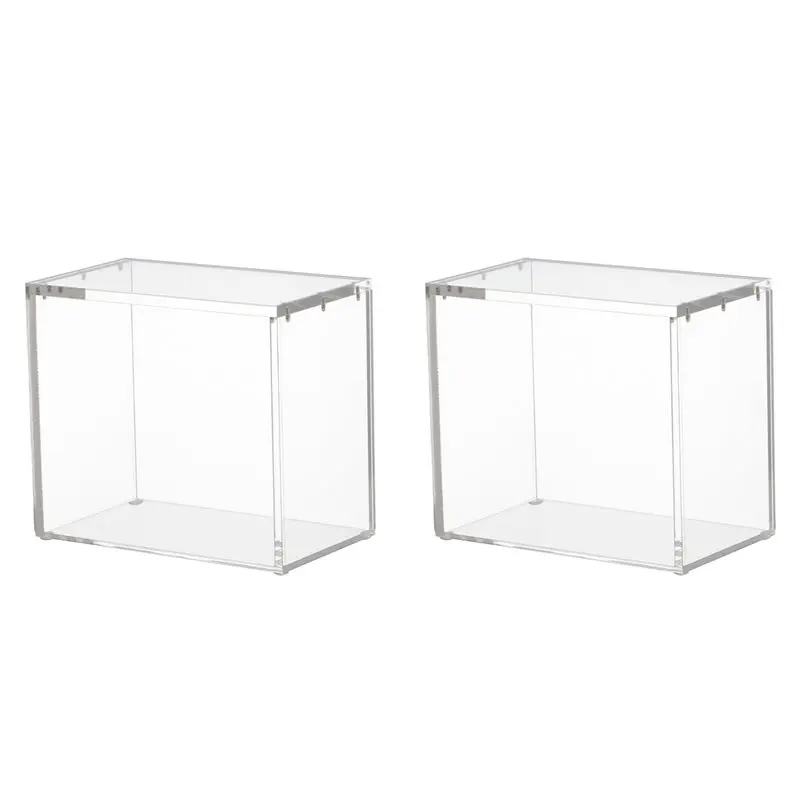 A53Q-2X Acrylic Case Protector Clear Acrylic Storage With Lid Magnetic Closure Top Loading For Collectibles And Figure Card