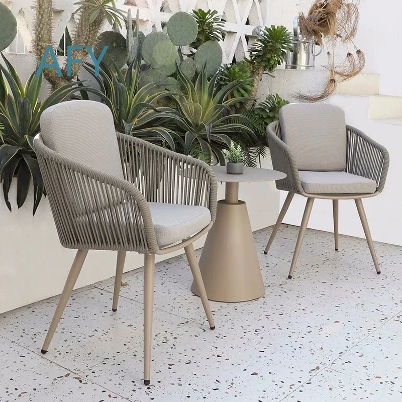 Outdoor Wicker Chair Set for Patio Garden Balcony Indoor Outdoor Use 3 Piece Rattan Dining Chairs for Small Spaces