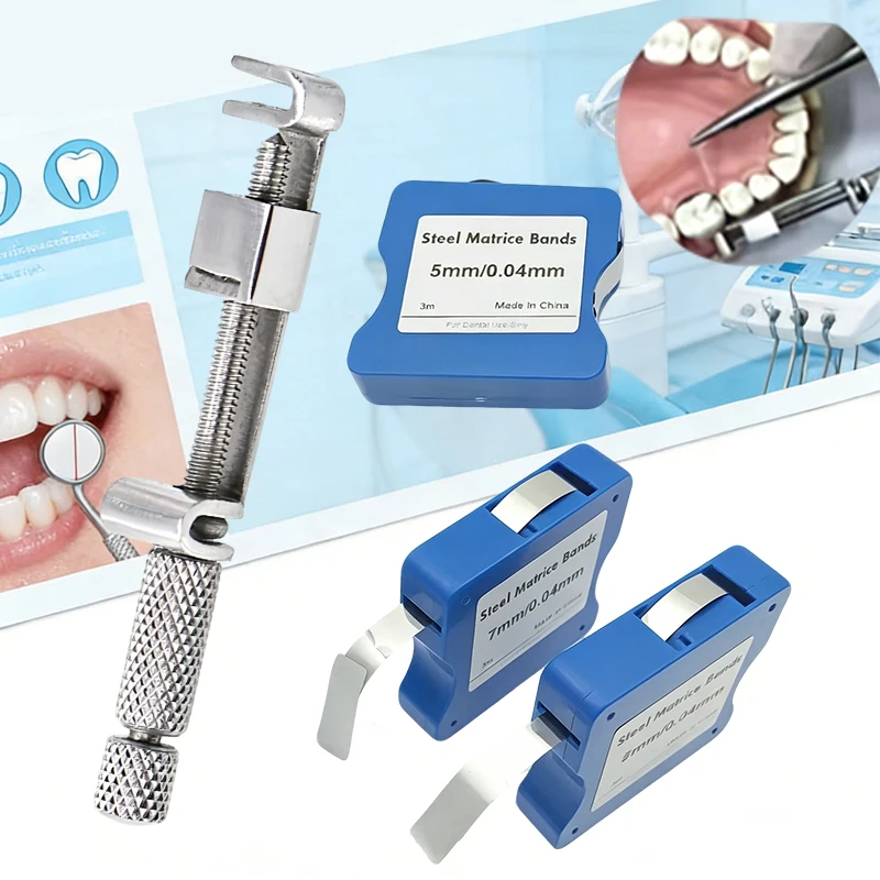 Multiformatige Dental-Formfolien Transparente Matrizenbänder Rolle Edelstahl-Harz Dentallabor-Werkzeug