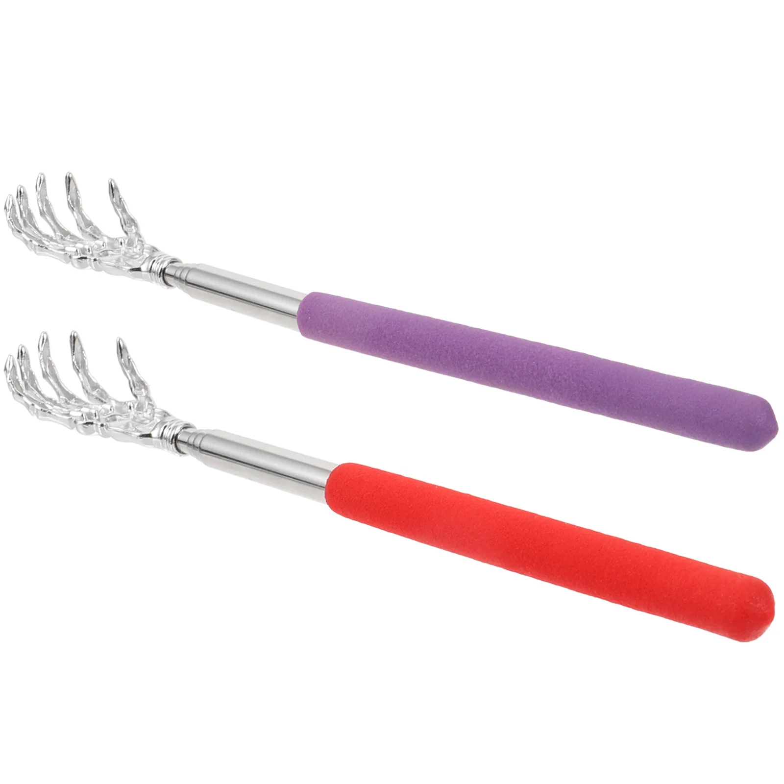 

2Pcs Extendable Metal Back Massagers Portable Bear Claw Scratcher Rubber Handle No Hurt Easy Scratcher
