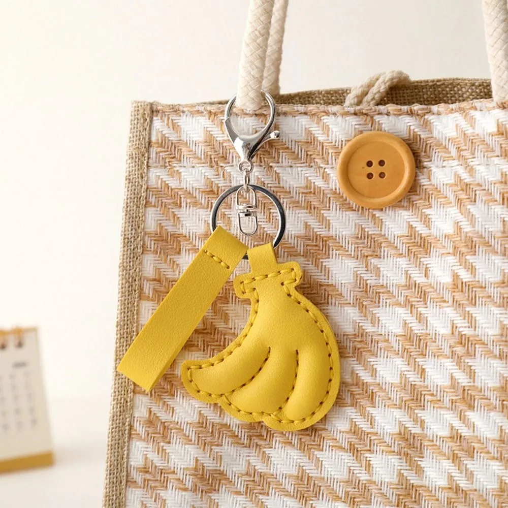 

Fashion Cute Fruit Pendant Cherry Strawberry Leather Keychain Handmade Peach Bag Pendant Men