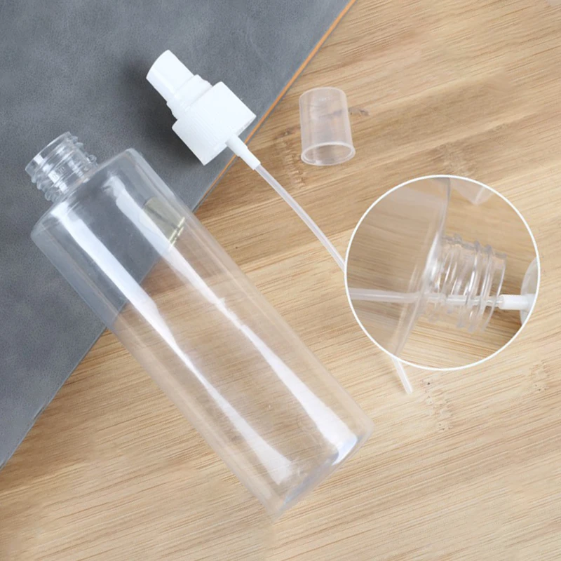 Mini Portable Transparent Plastic Spray Bottle Refillable Container for Perfume & Liquid Applications