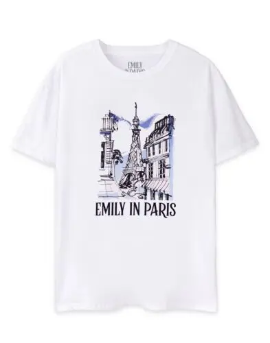 Emily In Paris White Short Sleeved T-Shirt (Womens)