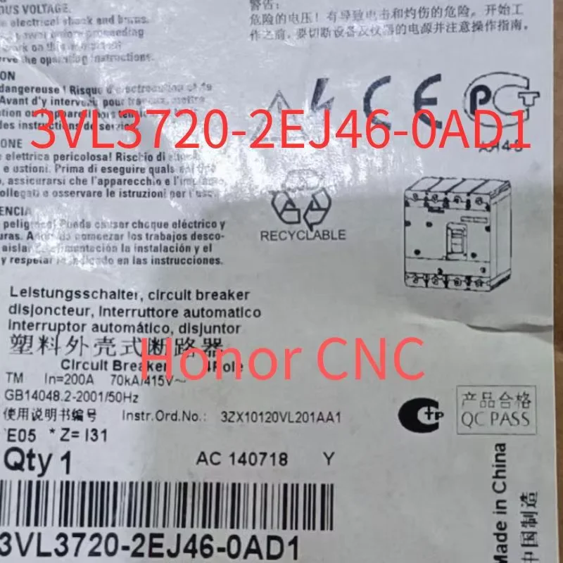 3VL3720-2EJ46-0AD1 Brand New Module, circuit breaker VL250H high breaking capacity Icu=70kA
