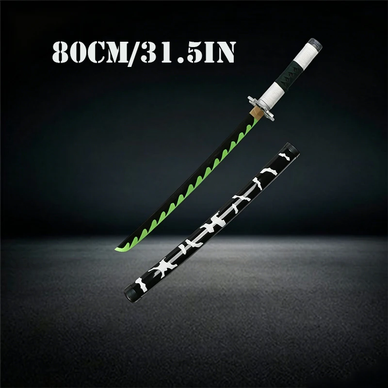 

80cm Kanao Tsuyuri Nichirin Sword Anime Slayer Anime Katanas Toy Cosplay Dress Up Accessories with Belt & Holder