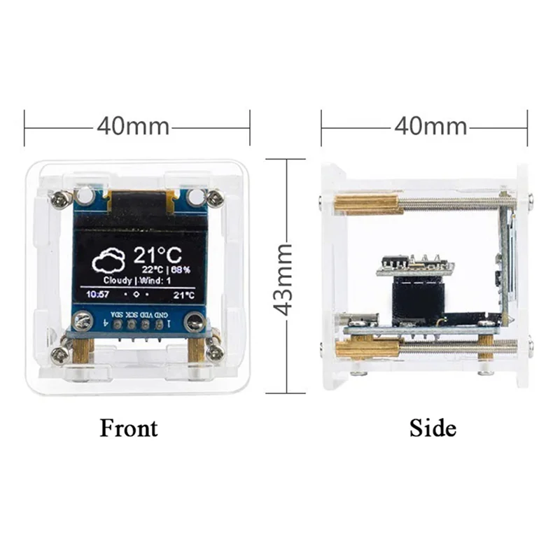 AA60-2X DIY Weather Clock Kit WIFI Module Internet Of Things Time Temperature And Humidity Display Soldering Practice Loose