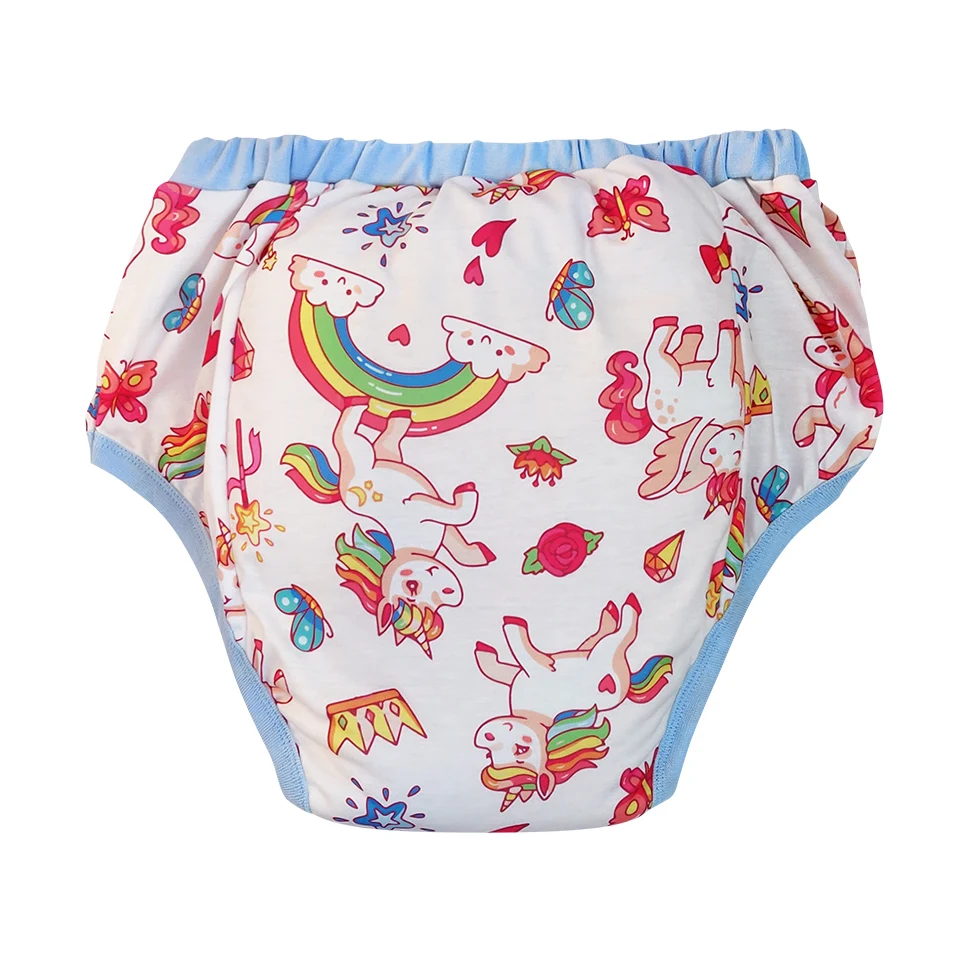 Blue rainbow unicorn Waterproof Adult Baby Traning Pants DDLG pannolini riutilizzabili pannolini per adulti Aloth Potty Underweaer mutandine