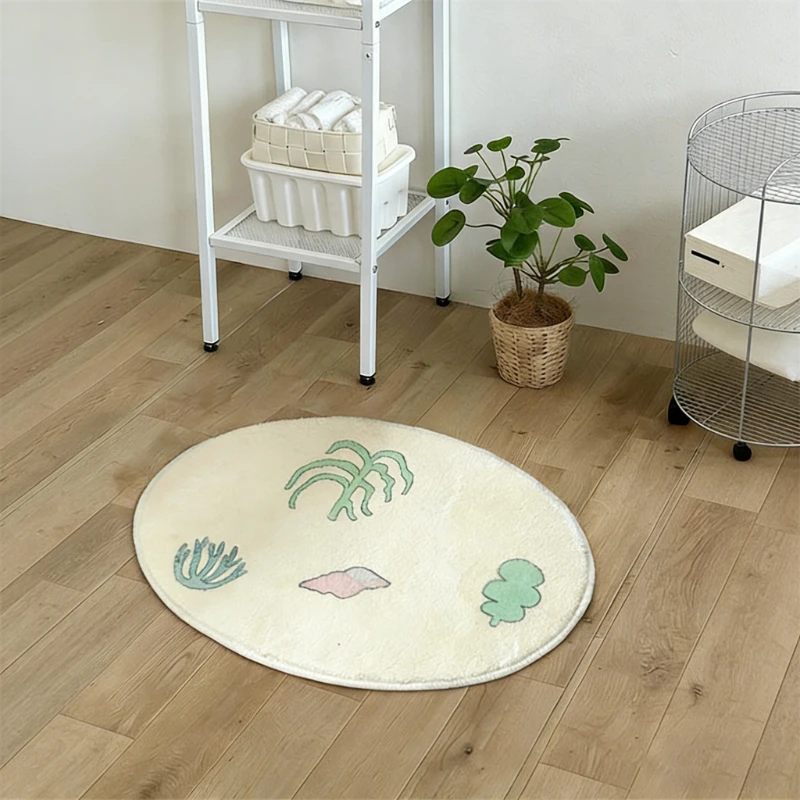 Bedroom Rug Soft Comfortable Floor Mat Ins Style Floral Pattern Carpet Bedside Sofas Mats Home Decoration Rugs for Living Room