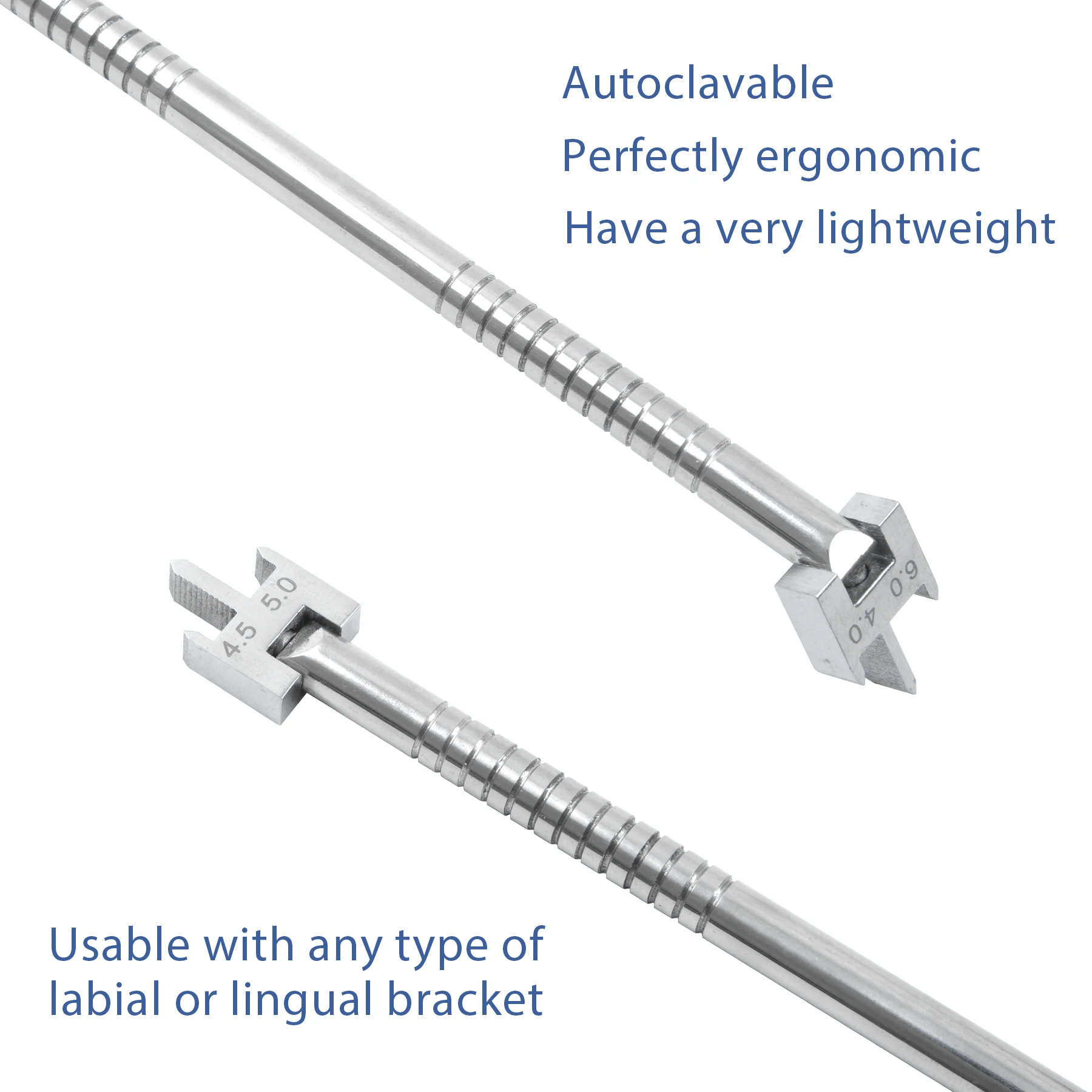 TOMENTY Dental Orthodontic Bracket Positioner Gauge Stainless Steel Rod Teeth Positioning Dentistry Materials L/M/S Tools