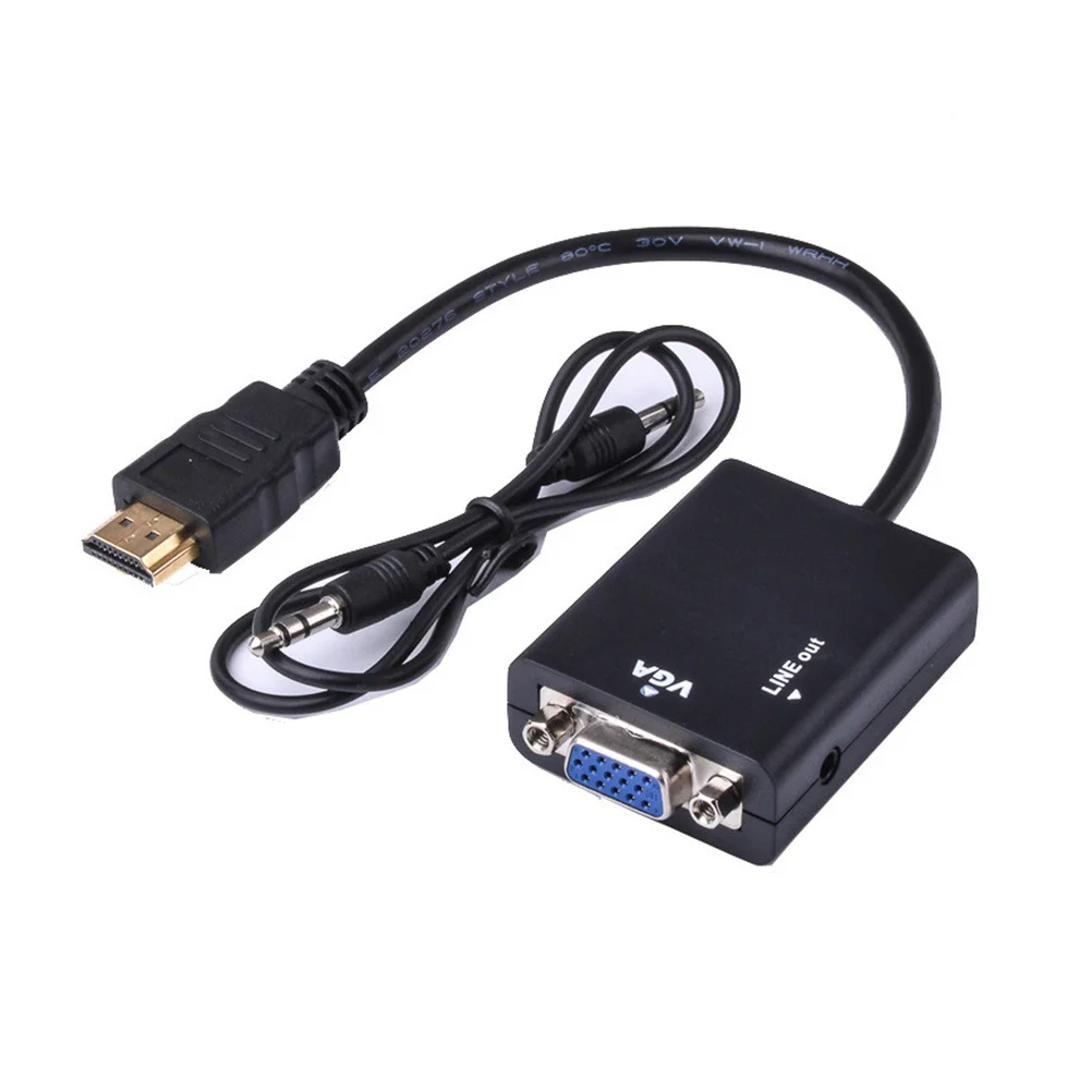 

Adapter Conversion Line to Vga Cable with Audio Support Convex Head Black Converter