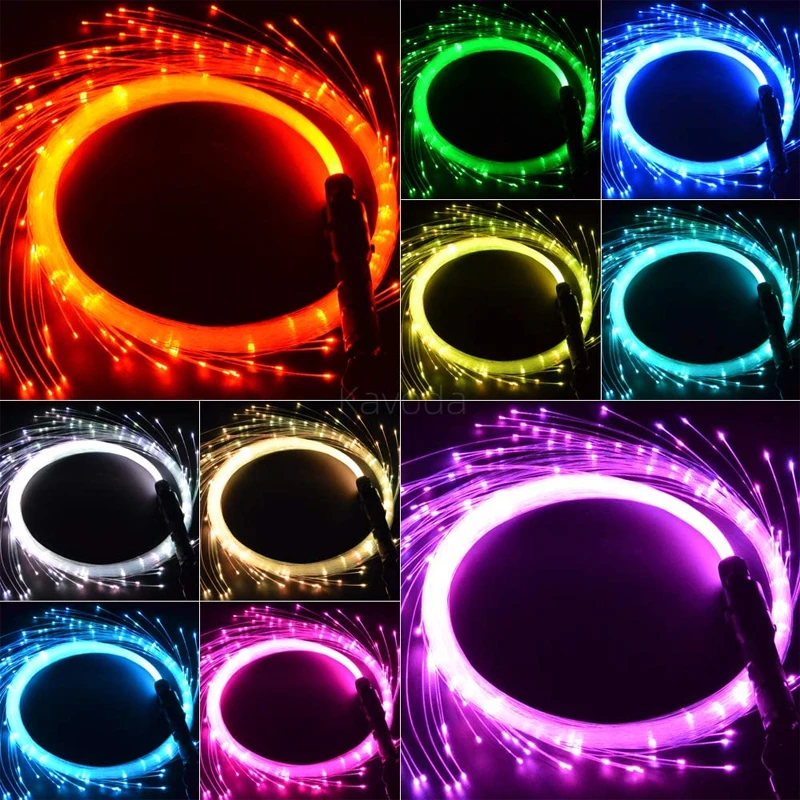 LED Optical Fiber Whip 36 Color Ultra-Bright USB Rechargeable 180CM Glowing Dance Whip For Party Light Show EDM Music Festival