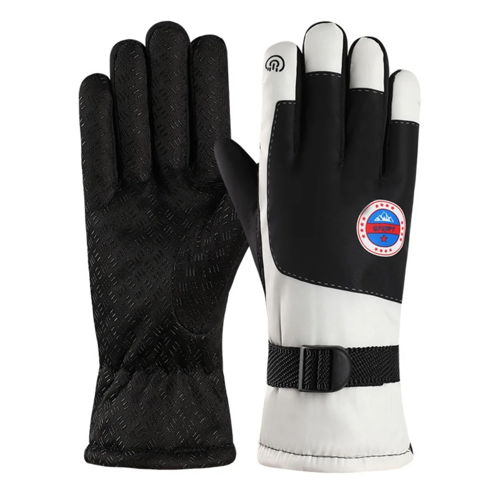 Men Women Cycling Non-Slip Gloves Cold Proof Winter Ski Gloves Outdoor Padded Warm Electric Car Riding Gloves Touchscreen Gloves