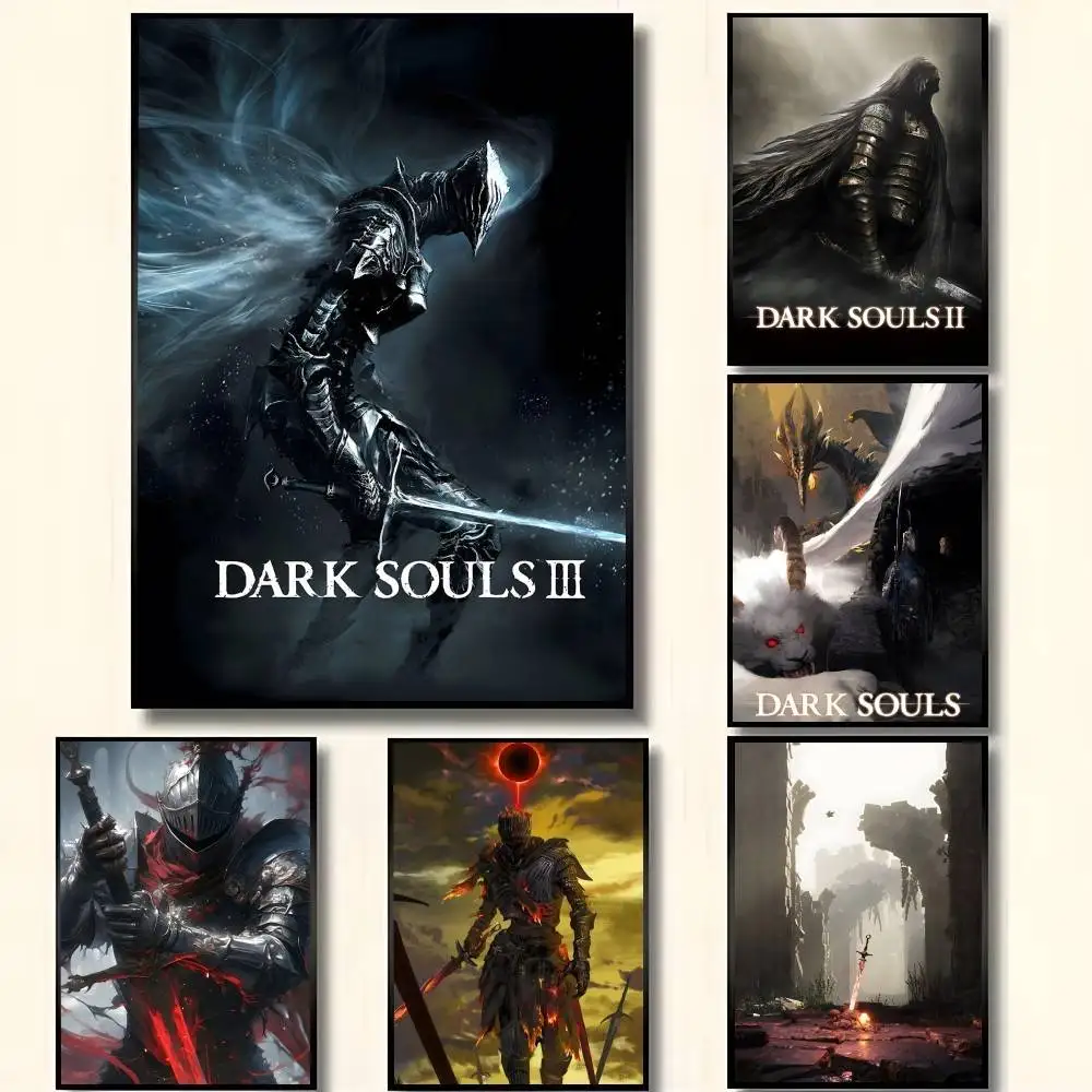 D-Dark S-Souls Game Posters High Quality Self-adhesive Wall Art Decorations Color Prints Sticky
