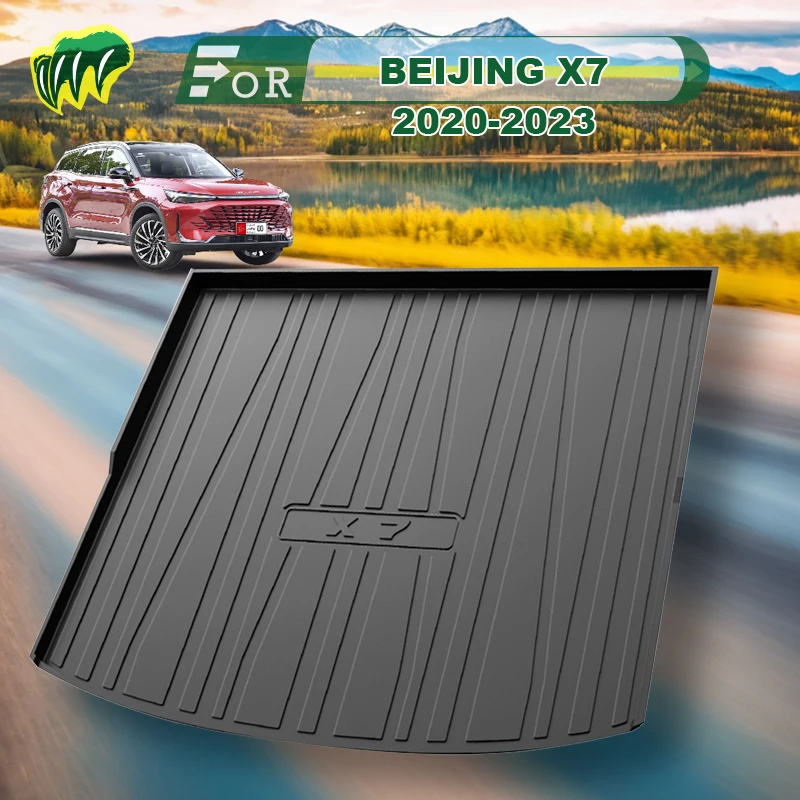 

For BEIJING X7 21 22 2020-2023 TPE Custom Fit Car Trunk Mat All Season Black Cargo Mat 3D Shaped Laser Measured Trunk Liners