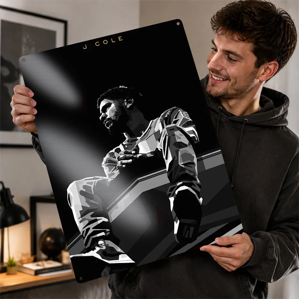 J Cole Metal Poster Musical Wall Art Personalized Vintage Tinplate Sign for Music Room Studio Bedroom Home Decor Display Plaque