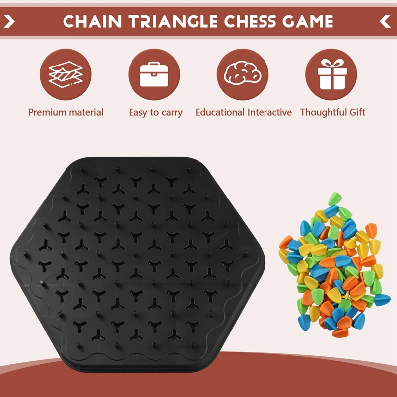 Chain Triangle Chess Game Triggle Rubber Band Game Educational Interactive Game Battle Set For Family Party Gifts