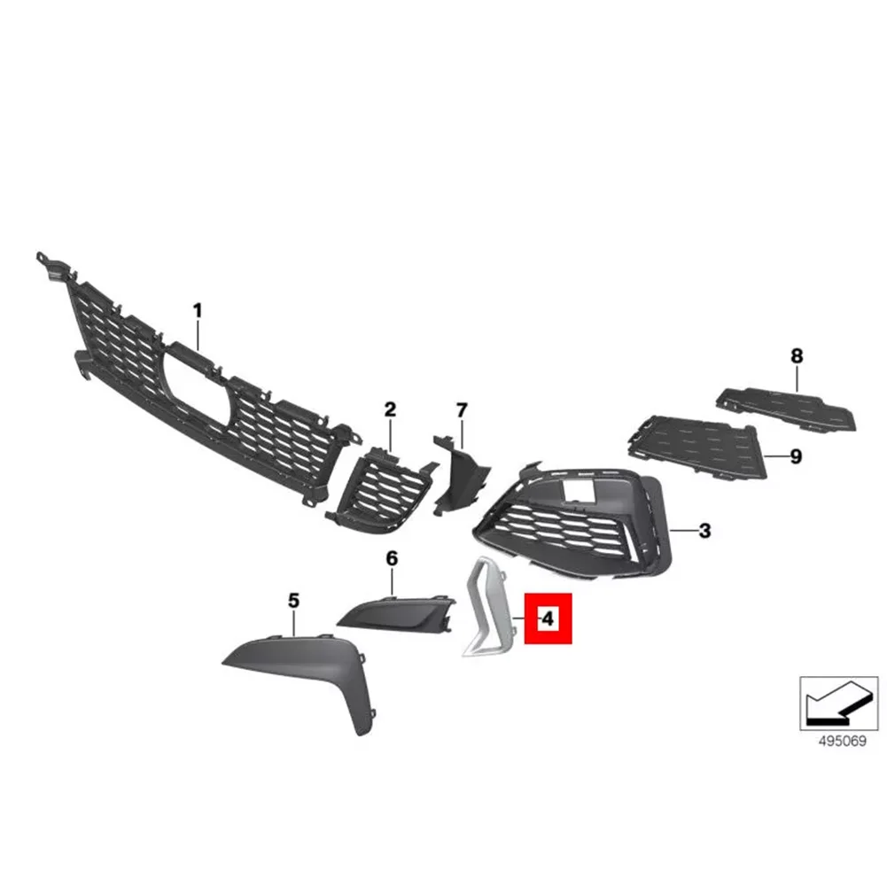 Black Trim For BMW M340i Bumper Trim Vehicle Repair Car Maintenance Size As Shown In The Picture Anti-corrosion