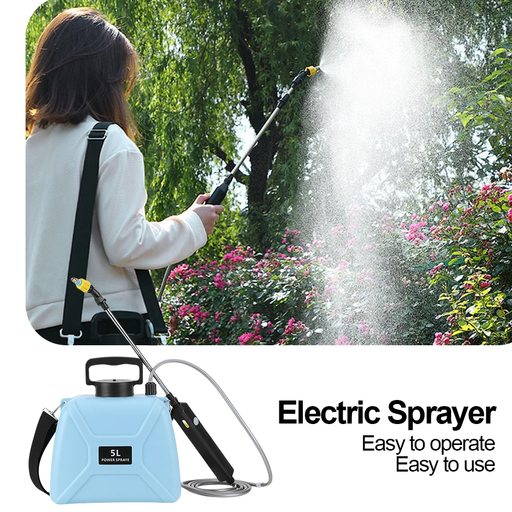 Rega Elétrica pode Sprinkler, Multi-Purpose Plant Mister, Pulverizador para quintal gramado e ervas daninhas plantas, 2500mAh alimentado por bateria, 5L