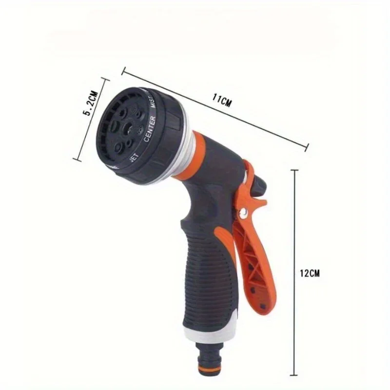 New Adjustable Garden Hose Nozzle TPR Corrosion Resistant Water Spray Gun Multifunctional For Garden Watering Car Wash Cleaning