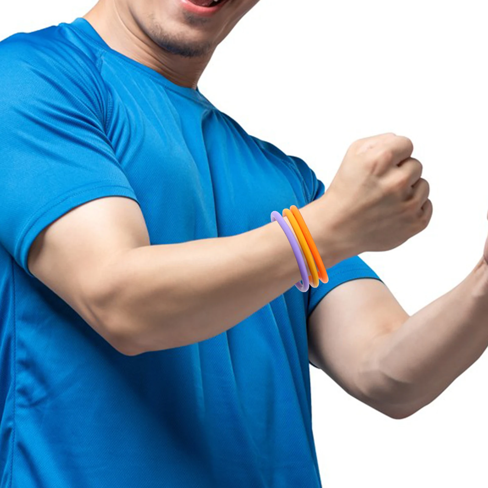 

11pcs Keychain Wristlet Bracelet Chunky Candy Color Bangle Keychain Wristlet Fashionable Wristbands Men Women