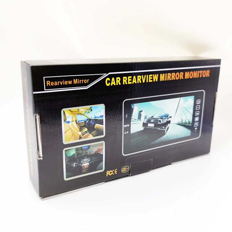 مرآة كبيرة للغاية 9 بوصة LCD 4 قنوات شاشة مراقبة الرؤية الخلفية مرآة HD 1024*800 واجهة AV التحكم عن بعد الصوت
