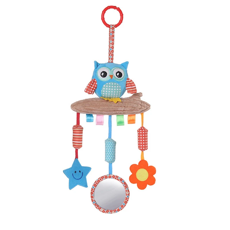 Baby Cute Animal Windmill Handbells Rattles Hanging Baby Soothing Doll Plush Toys Bed Hanging Car Hanging Handbells Rattles Toys