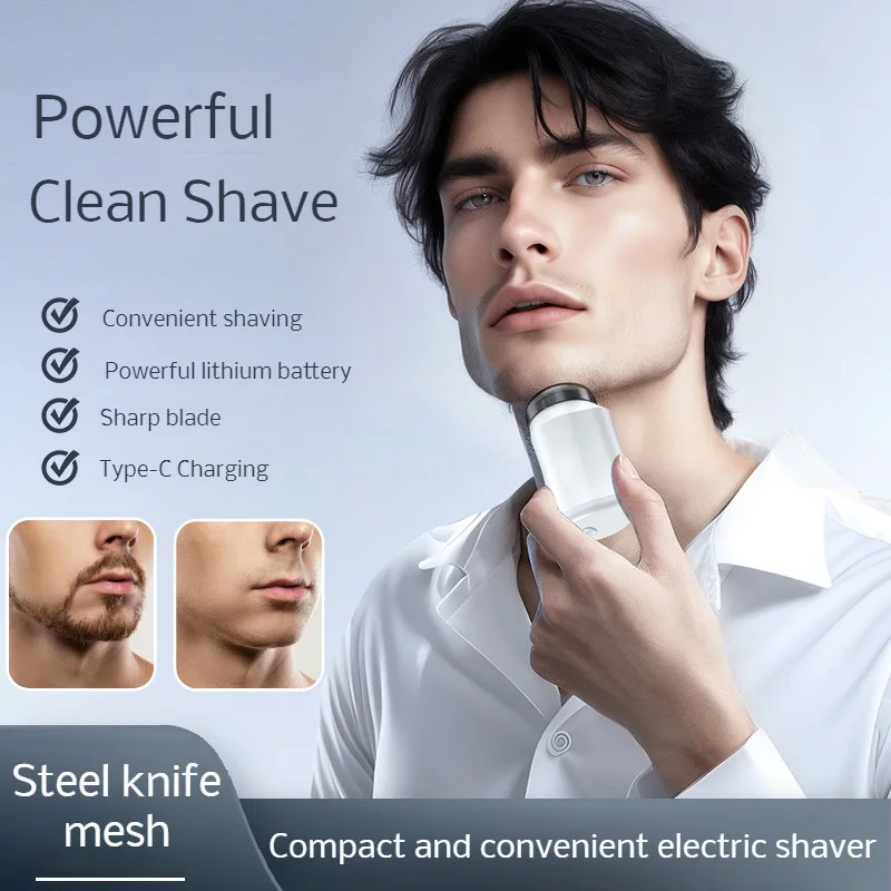 Men's Portable Electric Shaver Mini Washable Convenient Rechargeable Razor